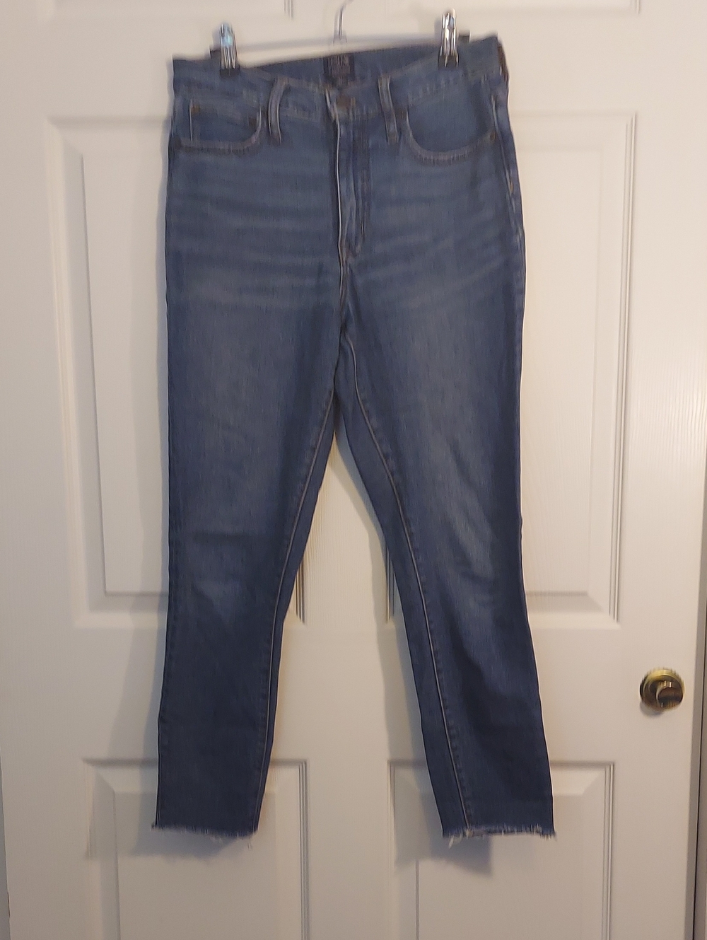 J.Crew 10" High Rise Skinny Jeans Size 27 Blue Wash Raw Hem